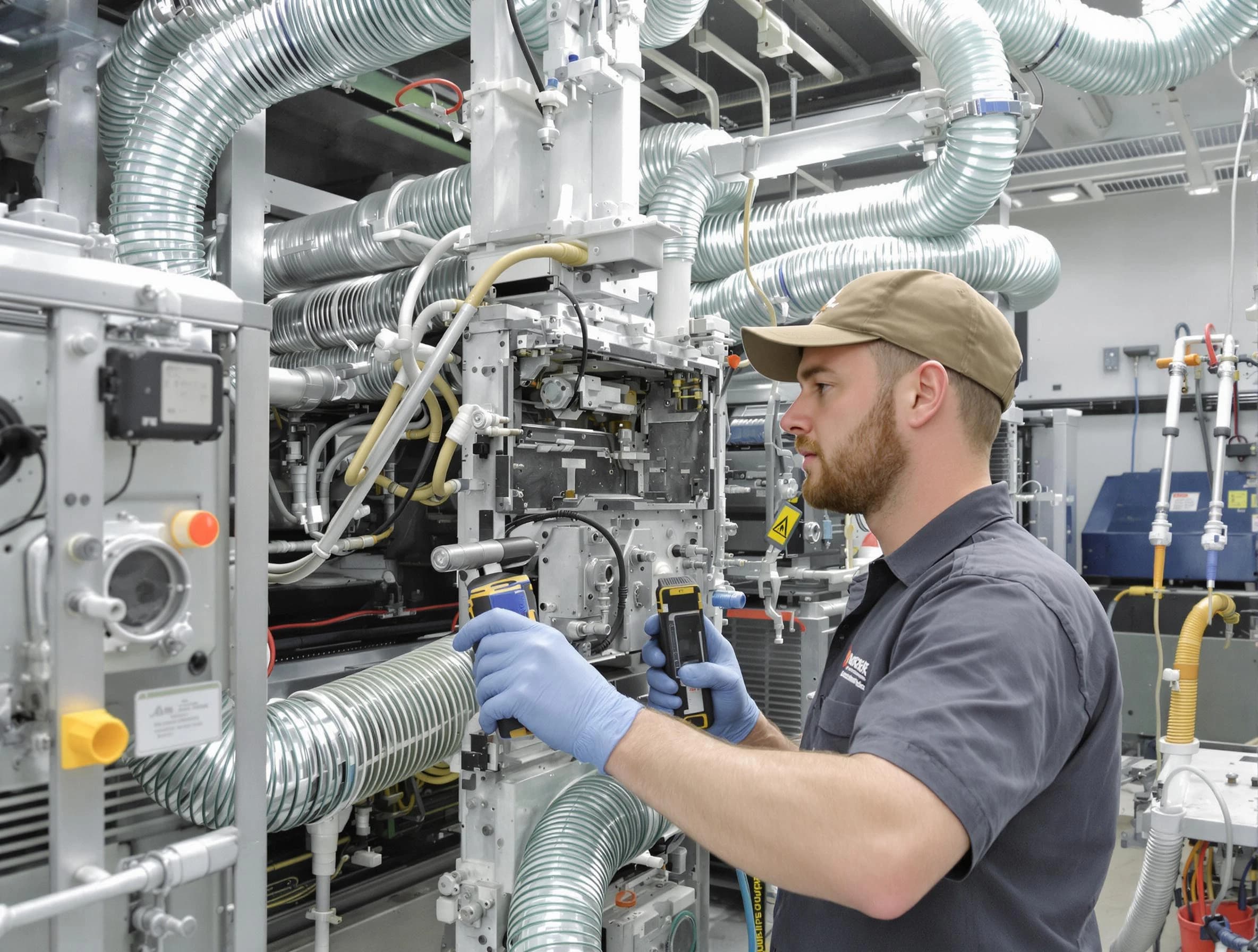 Chino Air Duct Cleaning technician performing precision commercial coil cleaning at a business facility in Chino