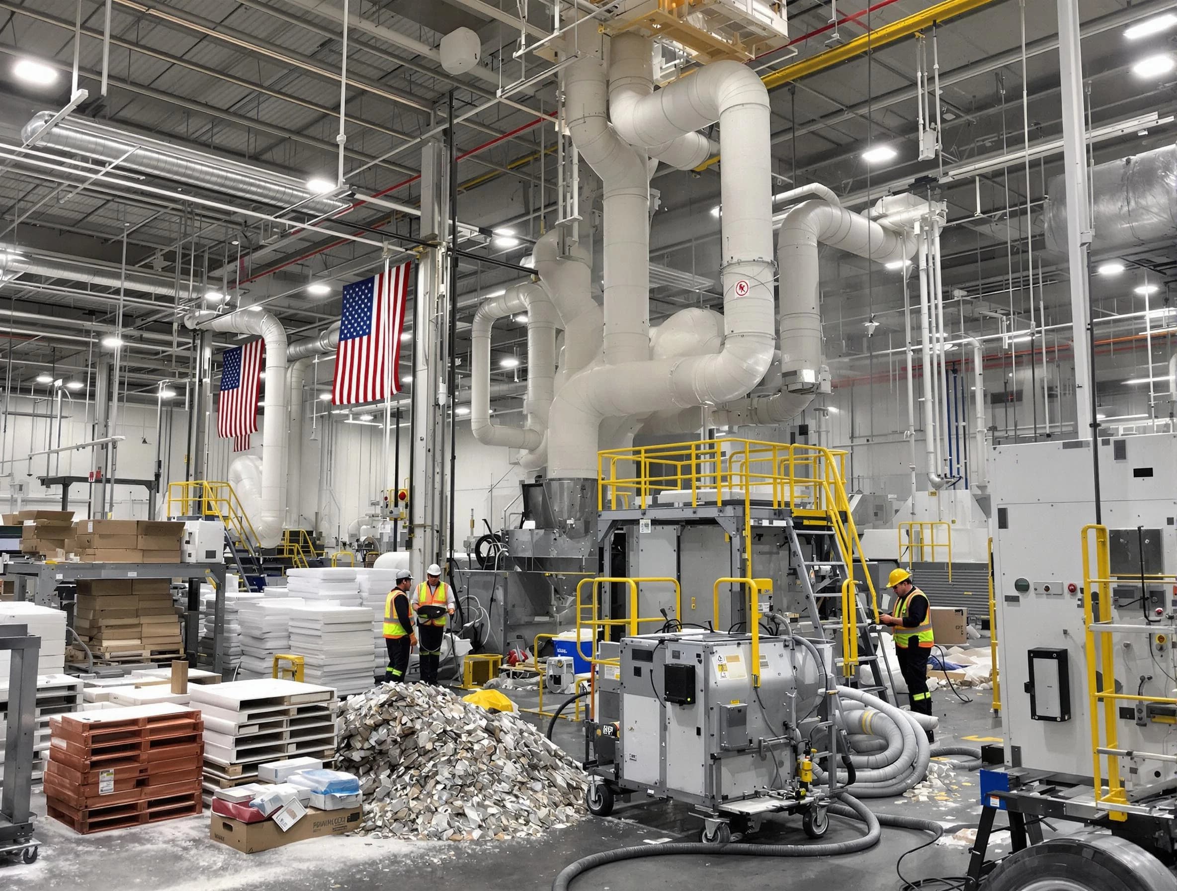 Chino Air Duct Cleaning team performing large-scale industrial duct cleaning at a commercial facility in Chino